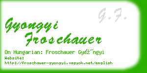 gyongyi froschauer business card